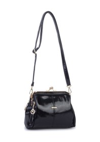 Resim Nas Bag Burslu Klipsli Vintage Omuz Ve Çapraz Çanta 23x20 Cm Ebatlarındadır Siyah Yankı 