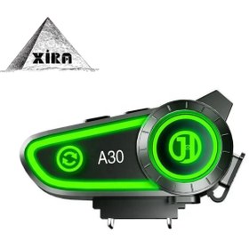 Resim XİRA Motosiklet Kask Kulaklık Intercom Işıklı Motorsiklet Interkom A30 