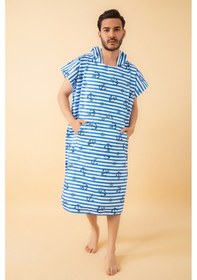 Resim Anchor Yetişkin Sörf Panço Kapüşonlu Plaj Havlusu SM Beden 