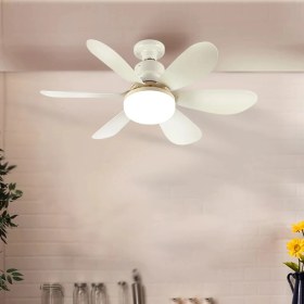 Resim Pazariz Işıklı Tavan Vantilatörü Sessiz 5 Kanatlı E27 Duy 52 cm Çap 3 In 1 Sivrisinek Kovar 