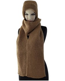 Resim Nvsisters Kışlık Unisex Örgü Atkı ve Bere Takımı Kahverengi 