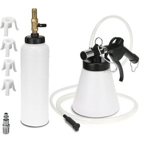 Resim Symbee Pnömatik Fren Sıvısı Değiştirme Aracı, 1 Kişilik Kullanım, 4 Adaptörlü, Transparan Hortum, 1.75l Kapasite 