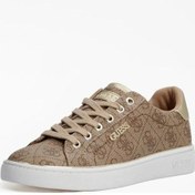 Resim Guess Ayakkabı Fl7bkıfal12 Beckie All Over Logo Trainers Bej - Kahverengi 