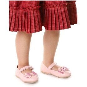 Resim Kiko Kids Cırtlı Kum Sim Fiyonklu Kız Çocuk Babet Ayakkabı Ege 202 Rugan Pembe 