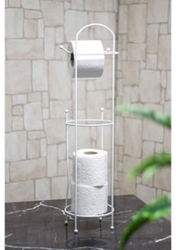 Resim Ferforje Wc Tuvalet Kağıtlık Beyaz Altın - Beyaz 