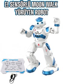 Resim giffy Oyuncak Uzaktan Kumandalı El Sensörlü Akıllı Robot Şarjlı Led Işıklı Sesli Müzikli Moonwalk Dans 