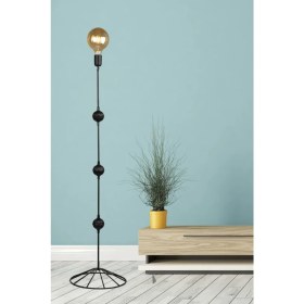 Resim Mediterian Şık modern siyah lambader, metal yapım, tek ayaklı, yüksekliği 101-150 cm 