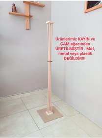 Resim Ahşap Ayaklı Lambader Bordo 