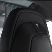 Resim Tesla S X Modelin İçin Ceket Askısı Kafalık Arka Koltukta Giysi Takım Elbise Askısı 