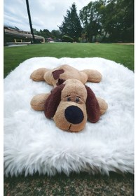 Resim Sevimli Yatan Köpek Kahverengi Uykucu Dolum Oyuncak 40cm Orta Boy Bebek Uyku Ve Oyun Arkadaşı Kahverengi 