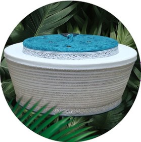 Resim Fabrikam06 Turkuaz İmam Sarığı ,imam Sarığı , Simli Sarık, Sarık , Fes, Cübbe , Takke,s068 53 Cm Beyaz - Turkuaz 