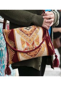 Resim Bk Gift El Yapımı Otantik Türk Kilim Omuz Çantası -4, Günlük, Kitap, Tablet, Plaj Ve Seyahat Çantası Kobitmeyencom35839 Bk Gift 