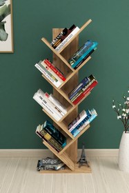 Resim Bofigo Ağaç Kitaplık Dekoratif Kitaplık Raf Düzenleyici Kitap Rafı Çam 