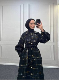 Resim Esre Store 4449 - Renk Detaylı Tesettür Kaban Camel 