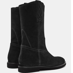 Resim Adel Kadın Siyah Gerçek Deri Bot Siyah 