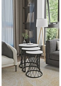 Resim Emga Home Zenith Zigon Sehpa - Beyaz Beyaz 