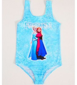 Resim Papiş Şık Kız Çocuk Mayo Frozen Elsa Anna Desenli Rahat Hızlı Kuruyan Mayo Deniz Havuz Plaj Mayosu Karışık 