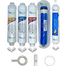 Resim Pemax Water Solutions Kapalı Kasa Su Arıtma Cihazlarına Uygun Eco 5'li Reverse Osmosis Mebran Tatlandırıcı Set 