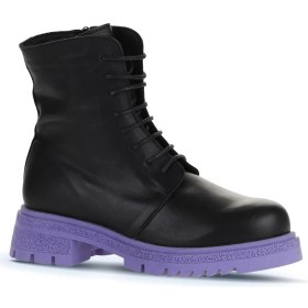 Resim Bueno Shoes Siyah Lila Deri Kadın Topuklu Bot 01WZ1405 01WZ1405 