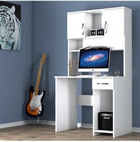 Resim Moxenmobilya Moxen C1 Kitaplıklı Çalışma Masası Beyaz 