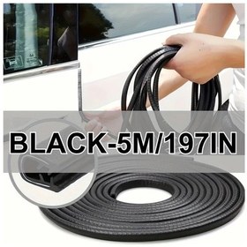 Resim Topnotch Siyah 5m Universal Araç Kapak Koruma Şeridi Çizilmez Ses Geçirmez 