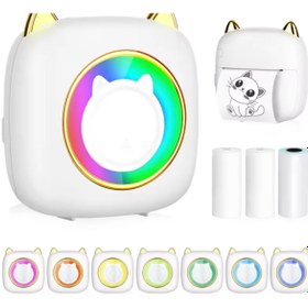 Resim Fun Print Mini Bluetooth Yazıcı,mini Yazıcı, Funprint 1 Adet Beyaz Rulo Kağıt, 3 Adet Renkli Kağıt Hediye. 