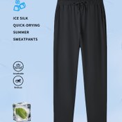 Resim Erkekler için Hafif Nefes Alabilen Hızlı Kuruyan Spor Pantolonları - Çizilmeyen Buzlu Fiber Kumaş, Bağcıklı Bel ve Cep Detaylı Koşu, Antrenman, Yürüyüş, Bisiklet, Balıkçılık ve Günlük Kullanım İçin - Bahar/Sonbahar Yaz Dış Mekan Aktivewear, Egzersiz Tayt, Spor Düz Stil, Elastik Bel 