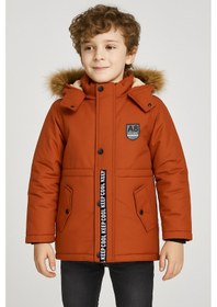 Resim Mika Kids Kiremi Renkli Su Geçirmez Erkek Çocuk Montu Kiremit 