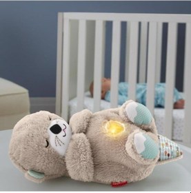 Resim Fisher Price Uyku Arkadaşı Su Samuru, Nefes Alıp Verir Gibi Hareket Eden Pelüş Bebek Oyuncağı Fxc66 