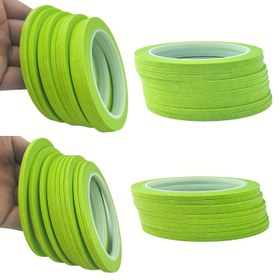 Resim 10 Rulo Elma Yeşil Kağıt Bant - Tırnak Sanatı, Boyama ve Giyim Tasarımı için İnce Maske Kağıdı - Su Geçirmez Değil, Plastik, Ahşap, Cam, Metal ve Kumaş Yüzeyleri için İdeal, Tırnak Sanatı Malzemeleri | İnce Maske Bant | Kağıt Bant, Tırnak Sanatı Malzemeleri, Bahçe Kenar Çizgisi, Bahçe Kenar Çizgisi, Çim Kenar Çizgisi, Çim Kenar Rulosu, Scrapbooking Malzemeleri, Düzenleme Malzemeleri, Sticker, Okul Malzemeleri 