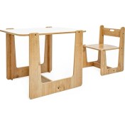 Resim Minera 2-4 Yaş Turna Ahşap Montessori Çocuk Oyun, Çalışma ve Aktivite Masası ve Sandalyesi 