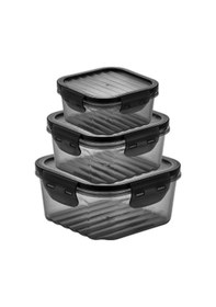Resim Golden Rod 6 Parça Sızdırmaz Kare Saklama Kabı Seti Siyah 