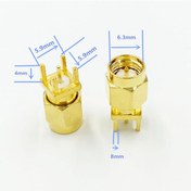 Resim Sma Erkek Şase Pcb Tipi 180 Derece Rf Konnektör Smp 