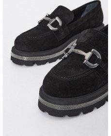 Resim Valmenti Kadın Siyah Süet Deri Loafer Ayakkabı 33 77501 Bn Ayk Sk23/24 Siyah 