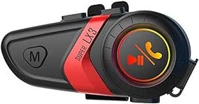 Resim VENNSDIYU Kask Kulaklık Ahizesiz Çağrı Düğmesi Çalıştırma Müzik Çalar Şarj Edilebilir Bluetooth uyumlu Kulaklık Aksesuarları, Kırmızı 