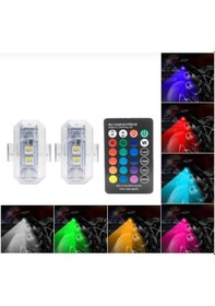 Resim Motor Drone Uçak Kanadı Çakarlı Led Şarjlı Kablosuz Mini 4 Adet 