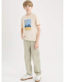 Resim DeFacto Erkek Çocuk Loose Fit Standart Paça Gofre Dokulu Pantolon D7794A825SPGN497 