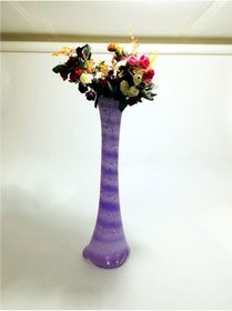 Resim Uzun Derin Sulu 60cm Çatlatma Mor Cam Vazo 4 Renk Arajman Gül 