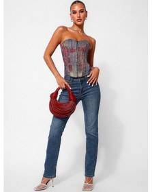 Resim Bluew White Kadın Düz Kesim Düz Paça Straight Fit Mavi Jean Pantolon 