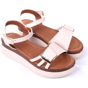 Resim Papuç Sepeti Ft-603 Rahat Taban Tokalı Günlük Kadın Sandalet Ten 