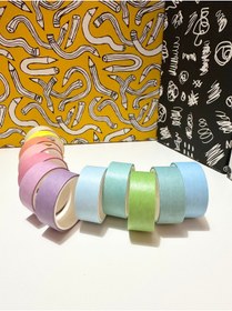 Resim Padme studio 12'li Soft Renkli Kağıt Bant (1.5cmx3m) / Washitape 