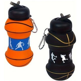 Resim Basketbol Topu Tasarımlı Akordiyon Su Şişesi 