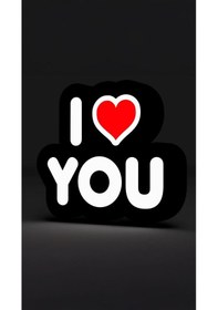 Resim I Love You Seni Seviyorum Dekoratif Aydınlatma Led Gece Lambası Çok Renkli 