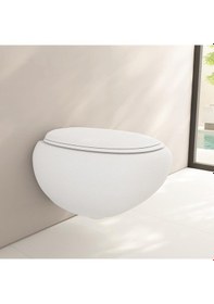 Resim Bocchi Strata Asma Klozet Rimless Mat Beyaz Kapak Hariçtir 1412-002-0128 