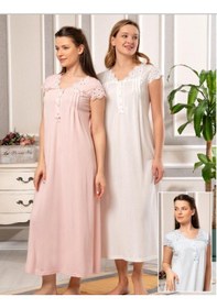 Resim Bone Club 1815 Ekru Hamile Lohusa Gecelik 