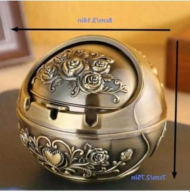 Resim Ulzyvf Vintage Vintage Taşınabilir Tablaları Süsleme, Sigara Sigara Rüzgar Metal Metal Küllük, Kül Kapak Gül Geçirmez Ev Dekorasyon, Dekor Bronz Adet 1 Pk 