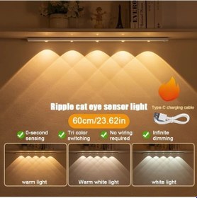 Resim Oldfriend Led Şarjlı İndüksiyon Lamba Işık Şeridi 3 Renk Aydınlatma Dolap Koridor Aydınlatma 60cm Beyaz 