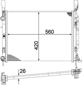 Resim MAHLE CR1156000P | Su Radyatörü Nca Kangoo III 1.5 K9k 8Mk376755-521 