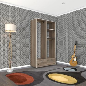 Resim Kenzlife giysi dolabı 2 bölmeli 2 çekmeceli bedri 182*100*42 crd dolap kapaksız 
