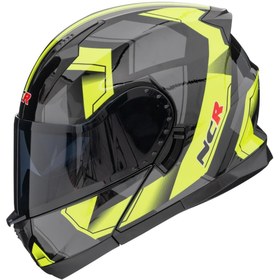 Resim NCR ICON Çene Açılır Kask Siyah Vizörlü 